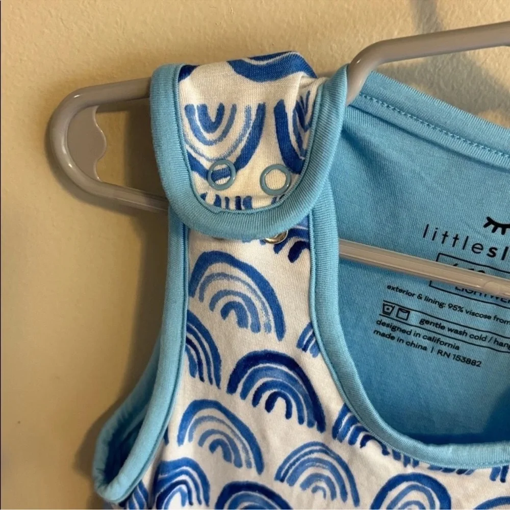 Little Sleepies Blue Rainbow Wearable Blanket Bamboo Sleepy Bag Sleep Sack 6-18 - Picture 9 of 13